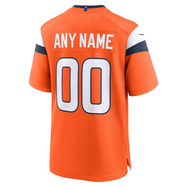Denver Broncos Custom Game Men Jersey - Orange - Image 3