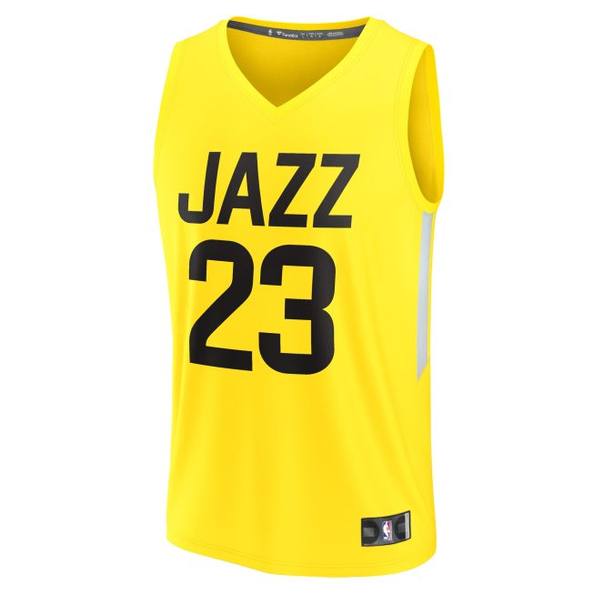 Lauri Markkanen Utah Jazz Fanatics Youth Fast Break Player Jersey - Icon Edition - Yellow - Image 2