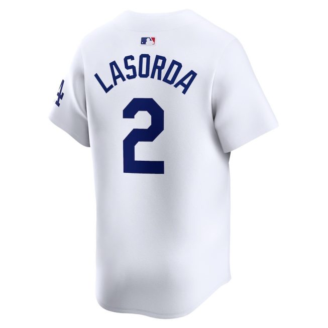 Tommy Lasorda 2 Los Angeles Dodgers Home Limited Player Men Jersey - White - Image 3