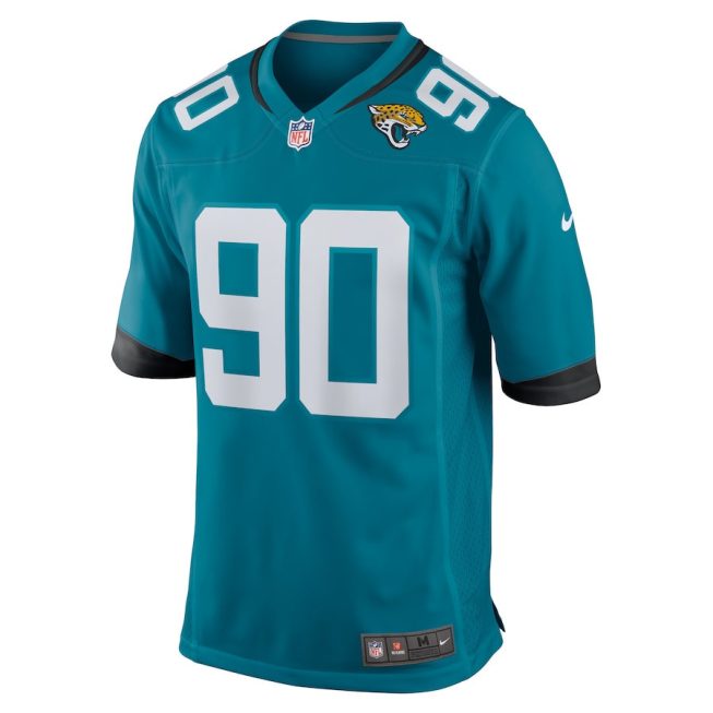 Angelo Blackson 90 Jacksonville Jaguars Men Team Game Jersey - Teal - Image 2
