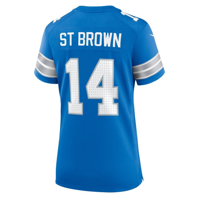 Amon-Ra St. Brown Detroit Lions Women's Team Game Jersey - Blue - Image 3