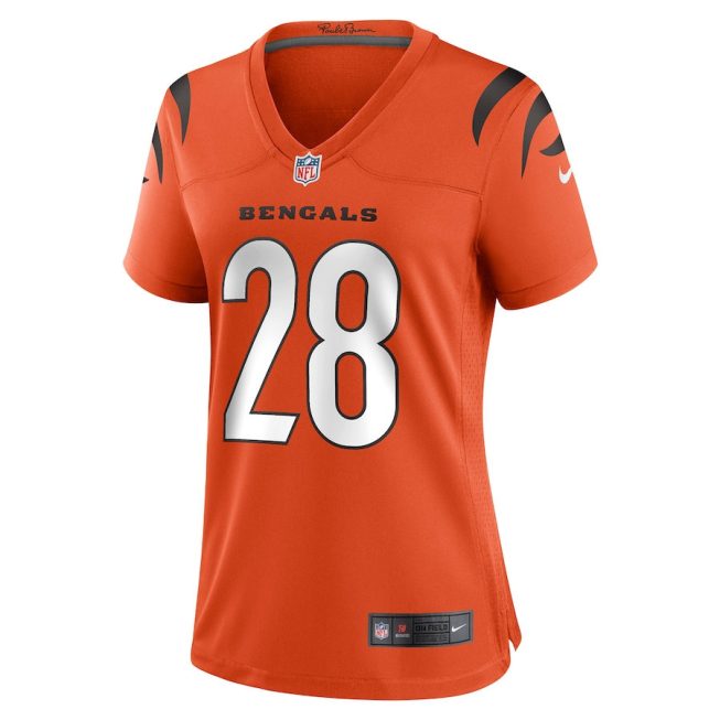 Joe Mixon 28 Cincinnati Bengals Women Game Jersey - Orange - Image 2