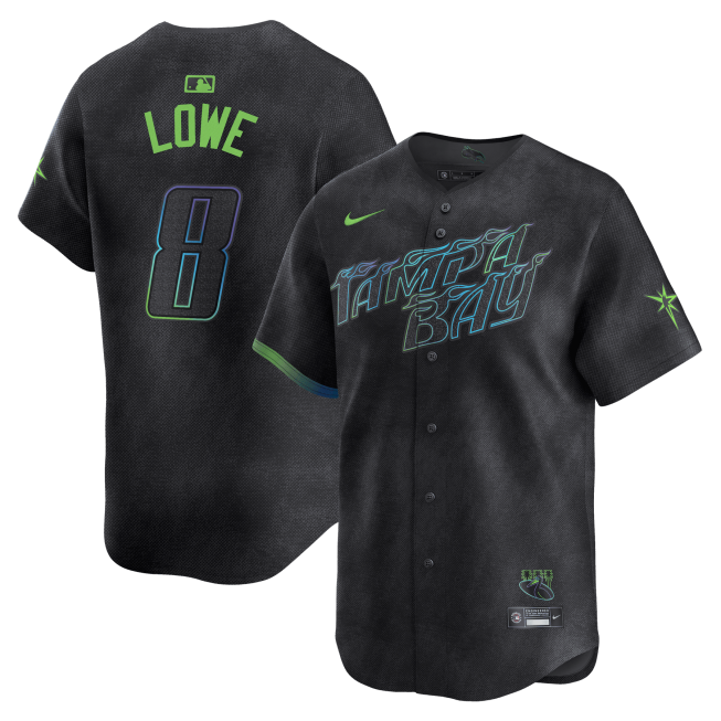 Brandon Lowe 8 Tampa Bay Rays 2024 City Connect Limited Men Jersey - Charcoal