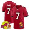 Bucky Irving 7 Tampa Bay Buccaneers Super Bowl LIX New Orleans Patch Game Men Jersey - Red