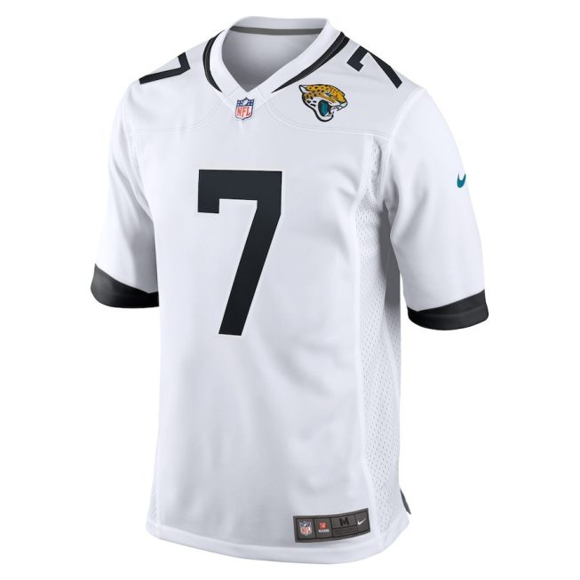 Byron Leftwich 7 Jacksonville Jaguars Men Retired Game Jersey - White - Image 2