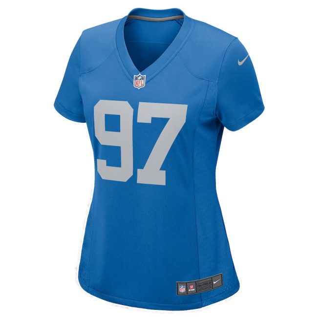 Aidan Hutchinson 97 Detroit Lions Women Player Jersey - Blue - Image 2