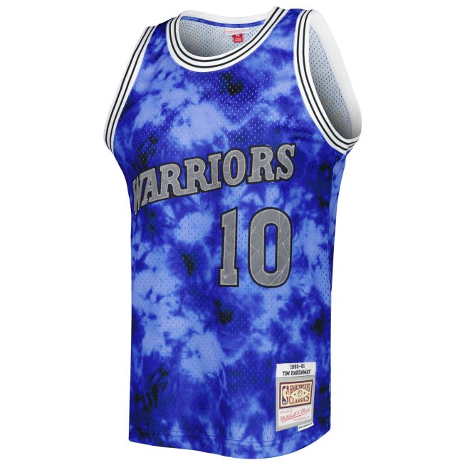 Tim Hardaway Golden State Warriors Mitchell & Ness 1990/91 Galaxy Swingman Jersey - Blue - Image 2
