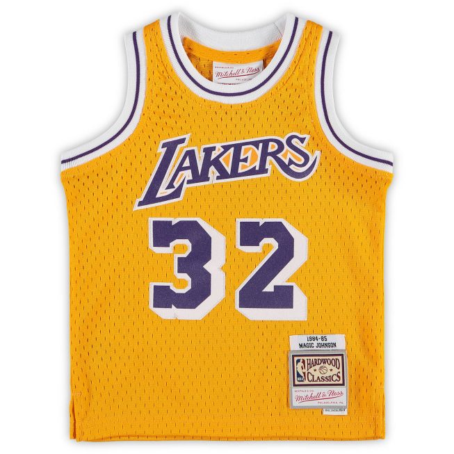 Magic Johnson Los Angeles Lakers Mitchell & Ness Infant Retired Player Jersey - Gold - Image 2