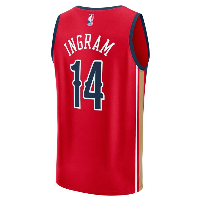 Brandon Ingram New Orleans Pelicans Fanatics Fast Break Replica Player Jersey - Statement Edition - Red - Image 3