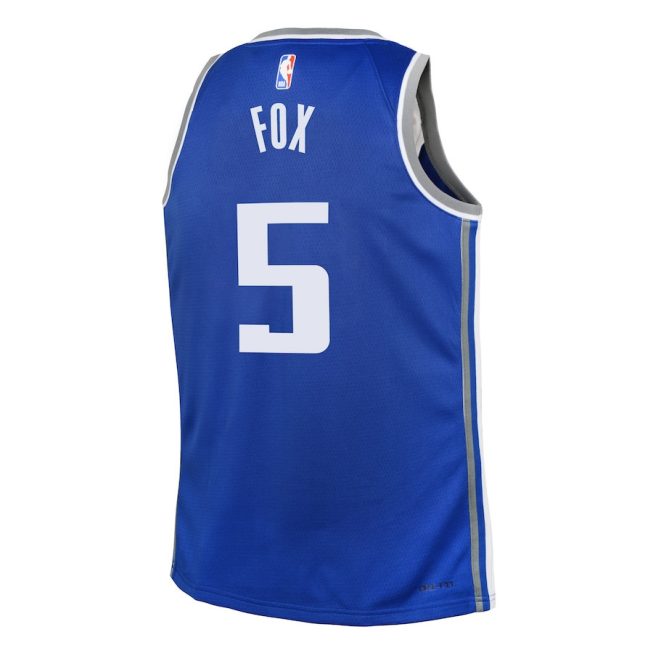 De'Aaron Fox 5 Sacramento Kings 2023/24 City Edition Swingman YOUTH Jersey - Blue - Image 3