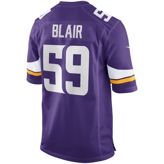 Matt Blair 59 Minnesota Vikings Men Game Retired Jersey - Purple - Image 3