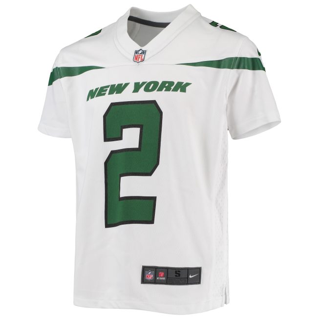 Zach Wilson New York Jets Youth Game Jersey - White - Image 2