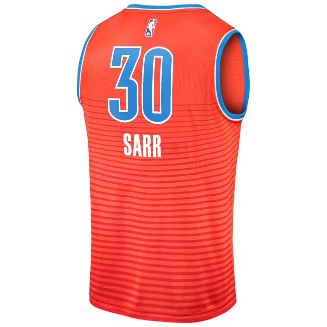 Olivier Sarr Oklahoma City Thunder Fanatics Fast Break Replica Player Jersey - Statement Edition - Orange - Image 3