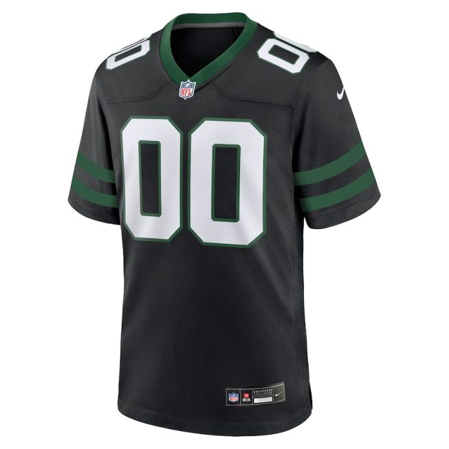 New York Jets Alternate Custom Game Men Jersey - Legacy Black - Image 2