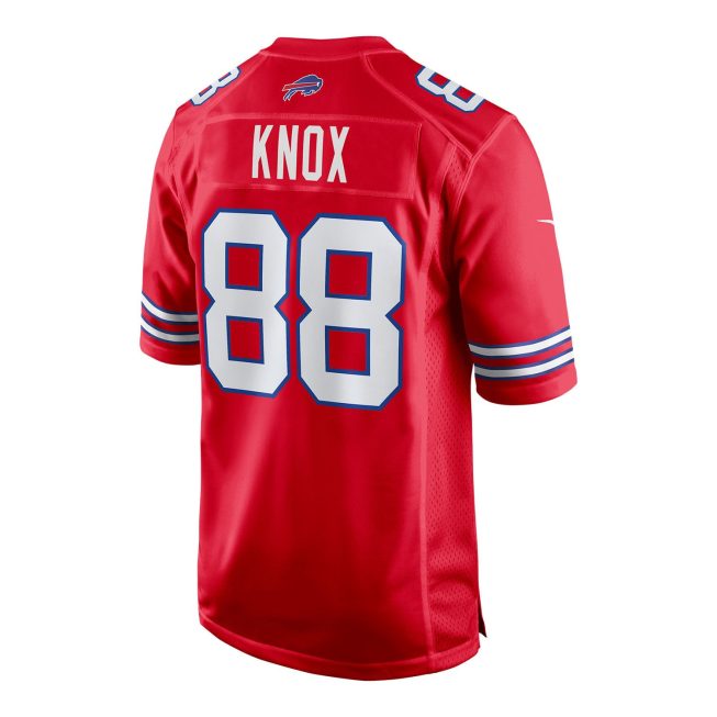Dawson Knox 88 Buffalo Bills Men Alternate Game Jersey - Red - Image 3