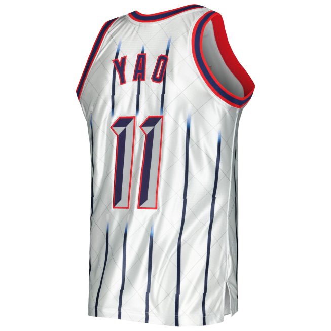 Yao Ming Houston Rockets Mitchell & Ness 2002/03 Hardwood Classics 75th Anniversary Swingman Jersey - Platinum - Image 3