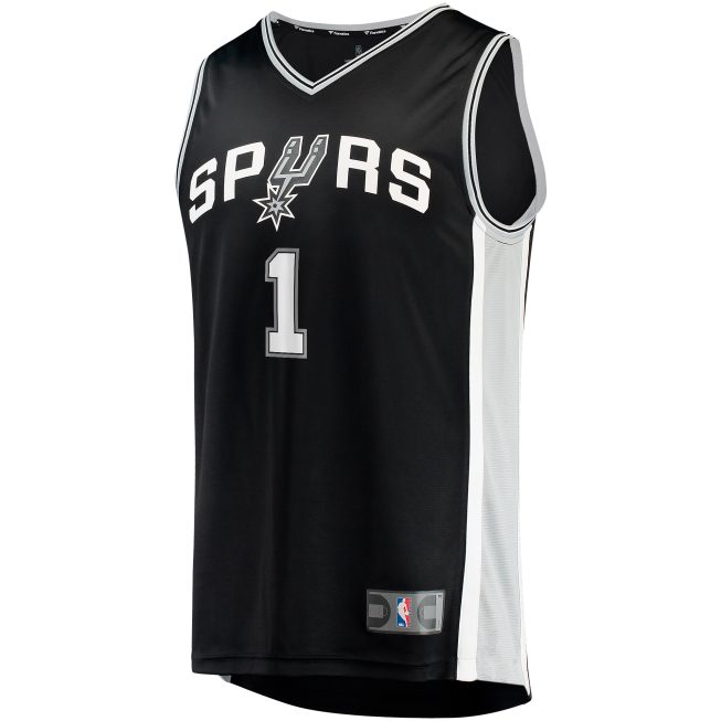 Victor Wembanyama San Antonio Spurs Fanatics Big & Tall Fast Break Replica Jersey Black - Icon Edition - Image 2