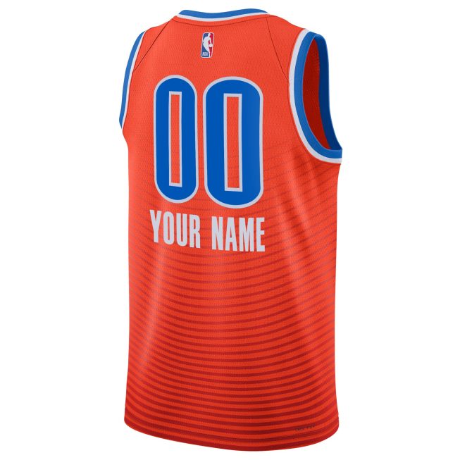 Oklahoma City Thunder Jordan Brand Unisex 2022/23 Swingman Custom Jersey - Statement Edition - Orange - Image 3