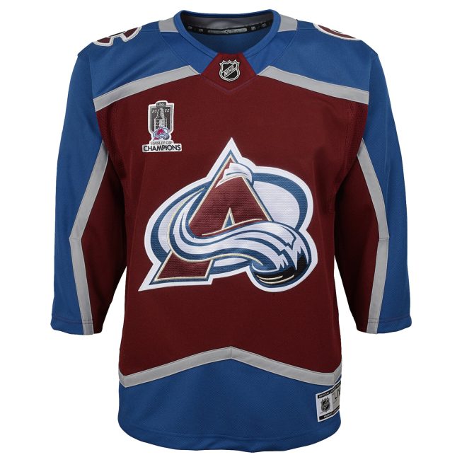Colorado Avalanche Youth Home 2022 Stanley Cup Champions Premier Jersey - Burgundy - Image 2