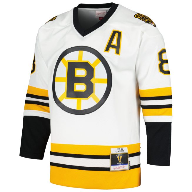 Cam Neely Boston Bruins Mitchell & Ness 1993/94 Blue Line Player Jersey - White - Image 2