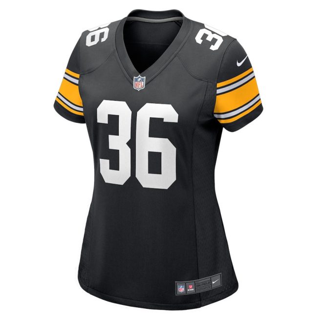 Jerome Bettis 36 Pittsburgh Steelers Women Retired Jersey - Black - Image 2