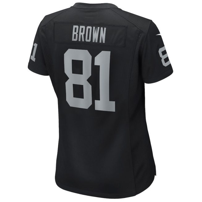Tim Brown 81 Las Vegas Raiders Women Game Retired Jersey - Black - Image 3