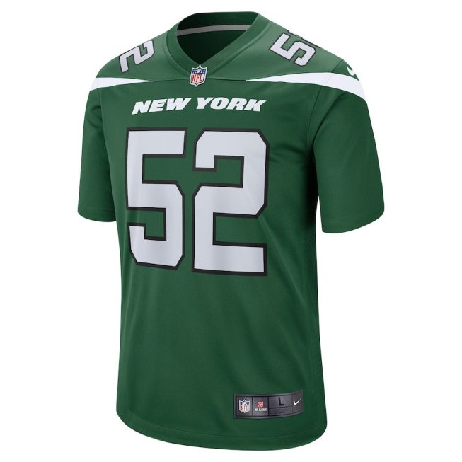 Jermaine Johnson II 52 New York Jets Men Game Jersey - Green - Image 2