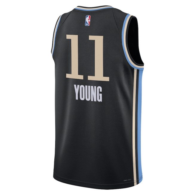 Trae Young 11 Atlanta Hawks 2023/24 City Edition Swingman Jersey - Black - Image 3