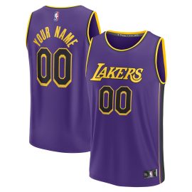 Los Angeles Lakers Fanatics 2022/23 Fast Break Custom Replica Jersey - Purple - Statement Edition