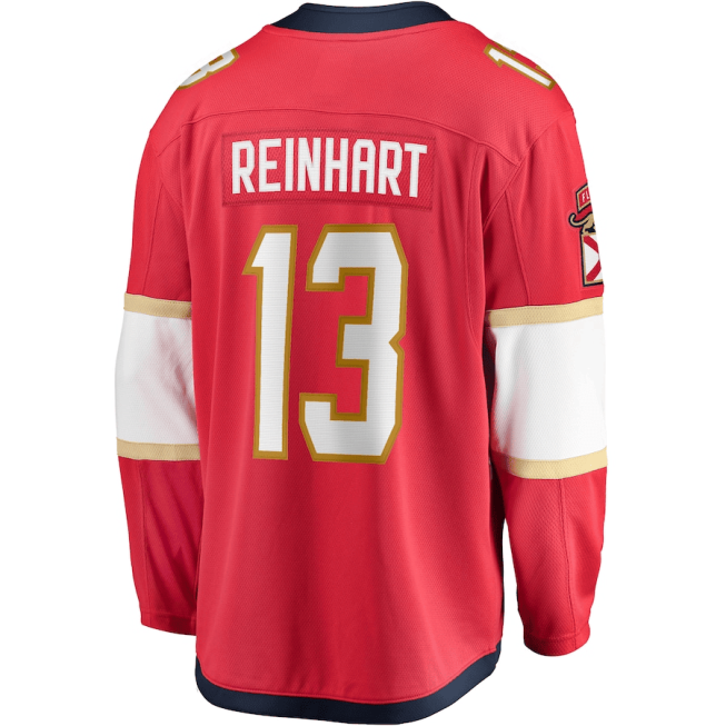 Sam Reinhart 13 Florida Panthers 2024 Stanley Cup Final Home Breakaway Player Jersey - Red - Image 3
