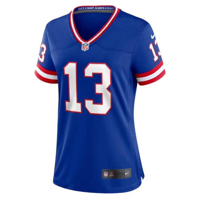 Jalin Hyatt 13 New York Giants Women Team Game Jersey - Royal - Image 2