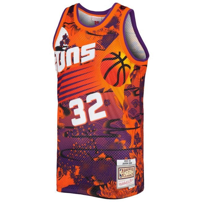 Jason Kidd Phoenix Suns Mitchell & Ness 1999/00 Hardwood Classics Lunar New Year Swingman Jersey - Orange - Image 2