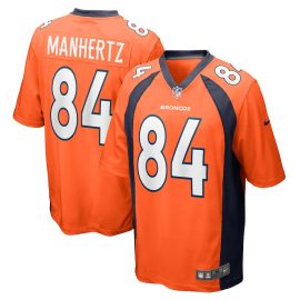 Chris Manhertz 84 Denver Broncos Men Game Player Jersey - Orange