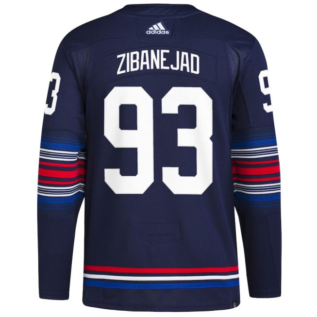 Mika Zibanejad 93 New York Rangers Alternate Primegreen Men Jersey - Navy - Image 3