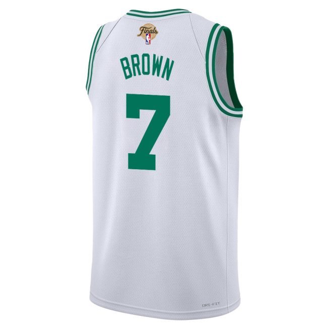 Jaylen Brown 7 Boston Celtics 2024 FINALS PATCH Swingman Jersey - Association Edition - White - Image 3
