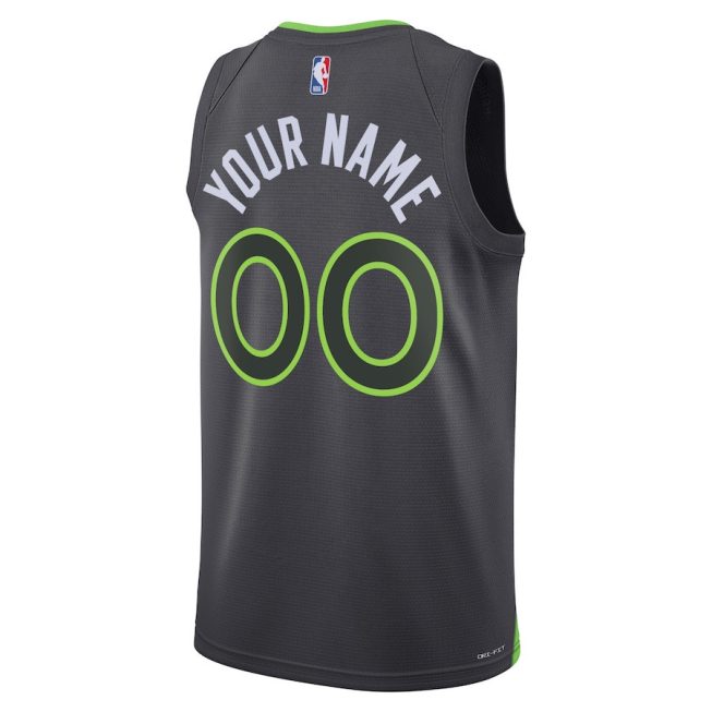 Minnesota Timberwolves 2023/24 Statement Swingman Custom Men Jersey - Gray - Image 3