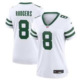 Aaron Rodgers 8 New York Jets Game Women Jersey - Legacy White