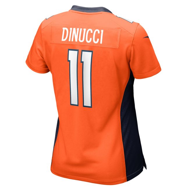 Ben DiNucci Denver Broncos Women's Team Game Jersey - Orange - Image 3