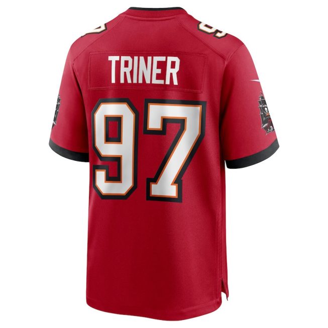 Zach Triner 97 Tampa Bay Buccaneers Men Game Jersey - Red - Image 3