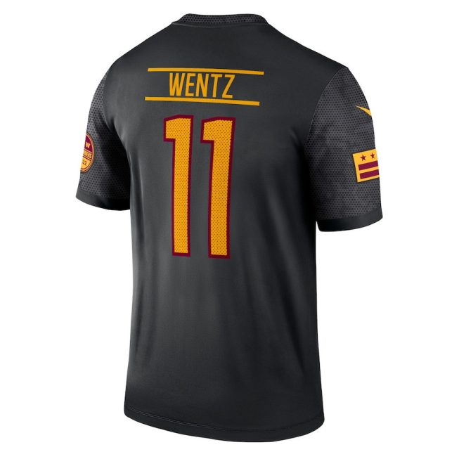 Carson Wentz 11 Washington Commanders Men Alternate Legend Jersey - Black - Image 3