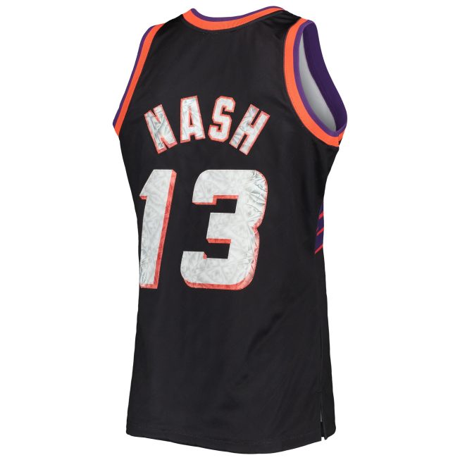 Steve Nash Phoenix Suns Mitchell & Ness 1996/97 Hardwood Classics 75th Anniversary Diamond Swingman Jersey - Black - Image 3