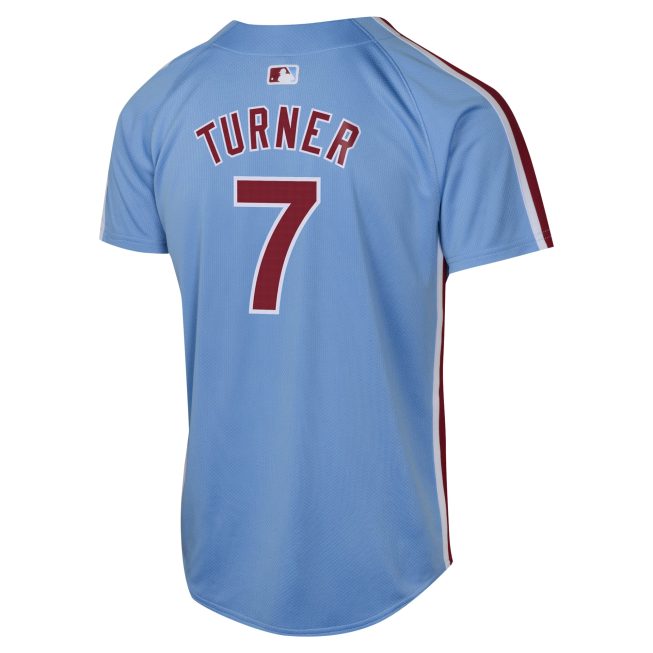 Trea Turner Philadelphia Phillies Youth Alternate Limited Player Jersey - Light Blue - Image 3
