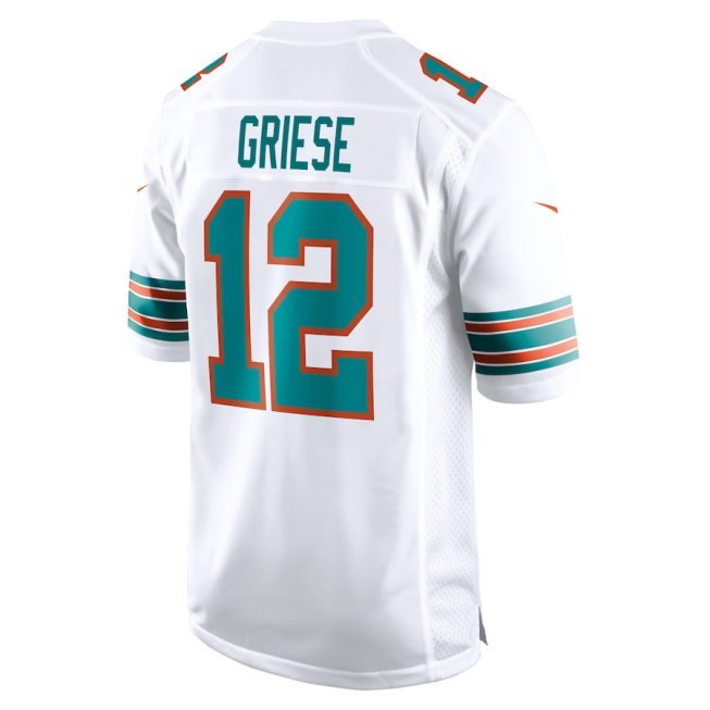 Bob Griese 12 Miami Dolphins Men Retired Jersey - White - Image 3