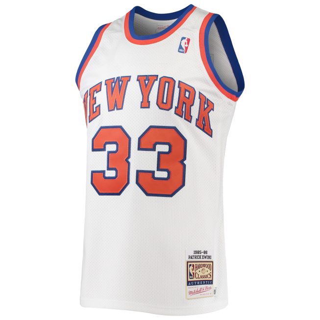 Patrick Ewing New York Knicks Mitchell & Ness 1985/86 Hardwood Classics Authentic Jersey - White - Image 2