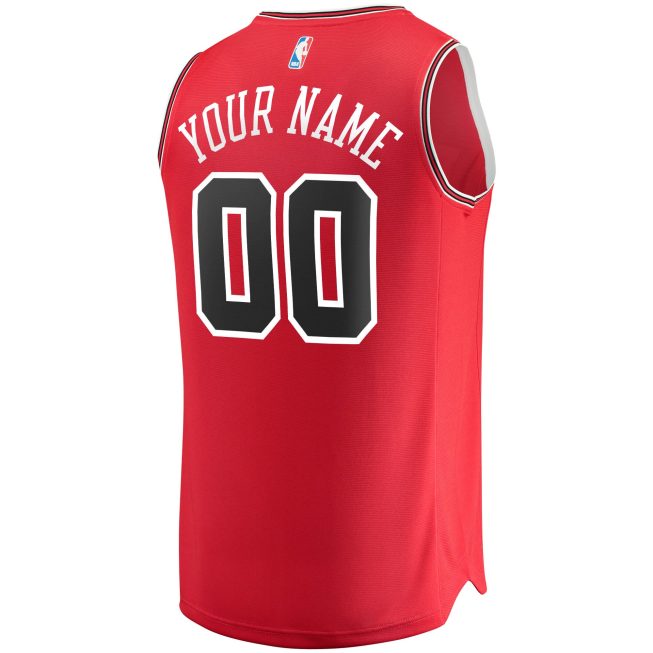 Chicago Bulls Fanatics Youth Fast Break Custom Replica Jersey Red - Icon Edition - Image 3