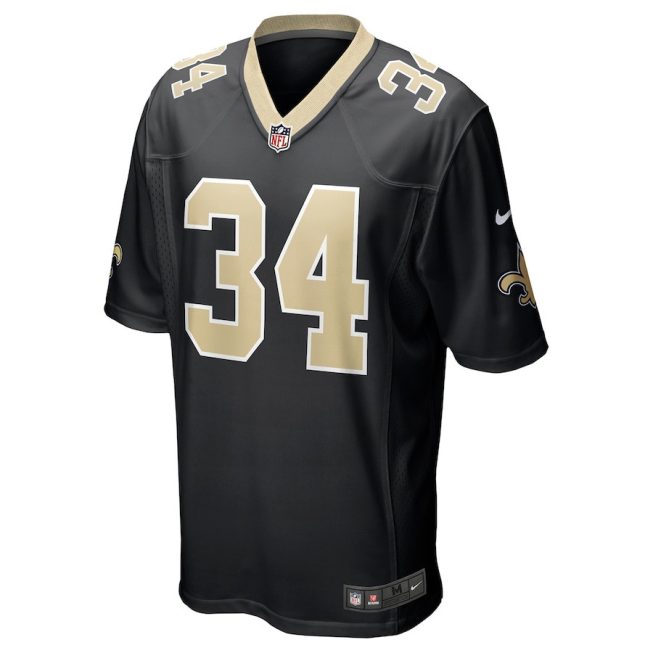 Tony Jones Jr. 34 New Orleans Saints Men Game Jersey - Black - Image 2