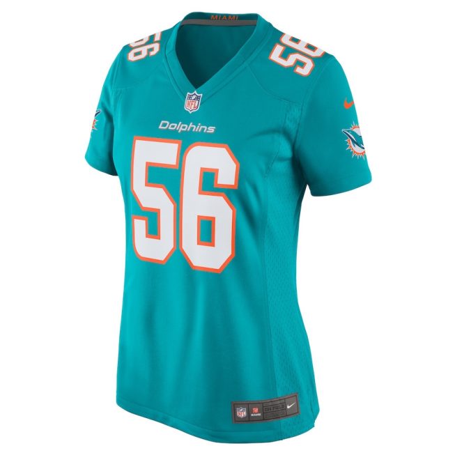 Quinton Bell 56 Miami Dolphins Game Women Jersey - Aqua - Image 2