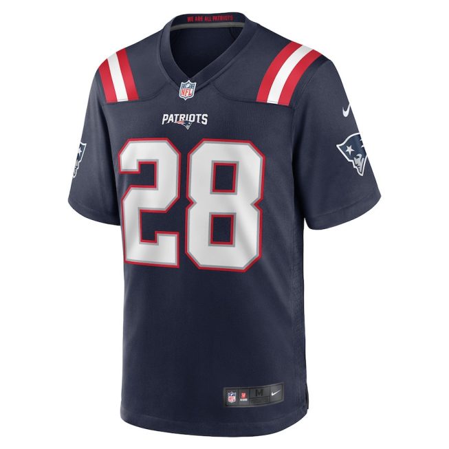 Ameer Speed 28 New England Patriots Men Team Game Jersey - Navy - Image 2