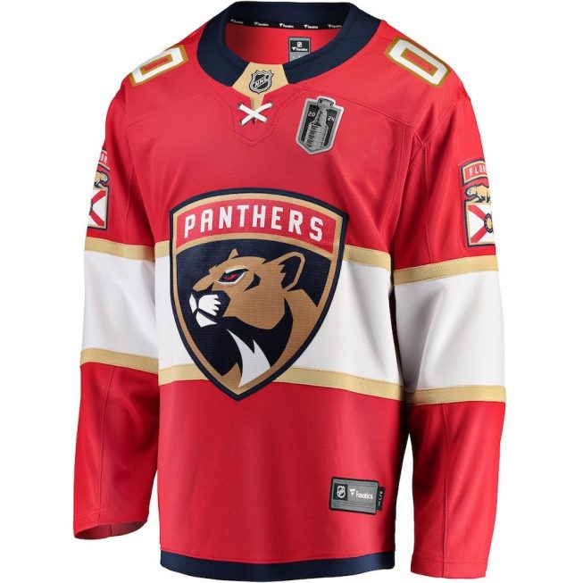 Florida Panthers 2024 Stanley Cup Final Home Breakaway Custom Name Jersey - Red - Image 2