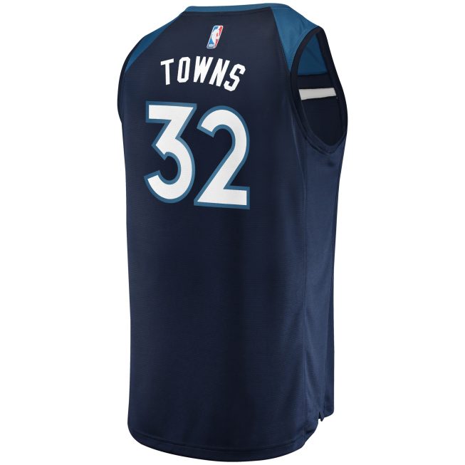 Karl-Anthony Towns Minnesota Timberwolves Fanatics Fast Break Replica Player Jersey Navy - Icon Edition - Image 3